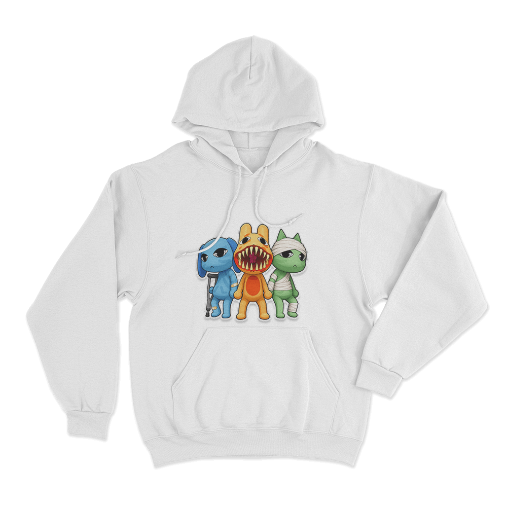 The Injured Trio Hoodie White The Injured Trio Hoodie White